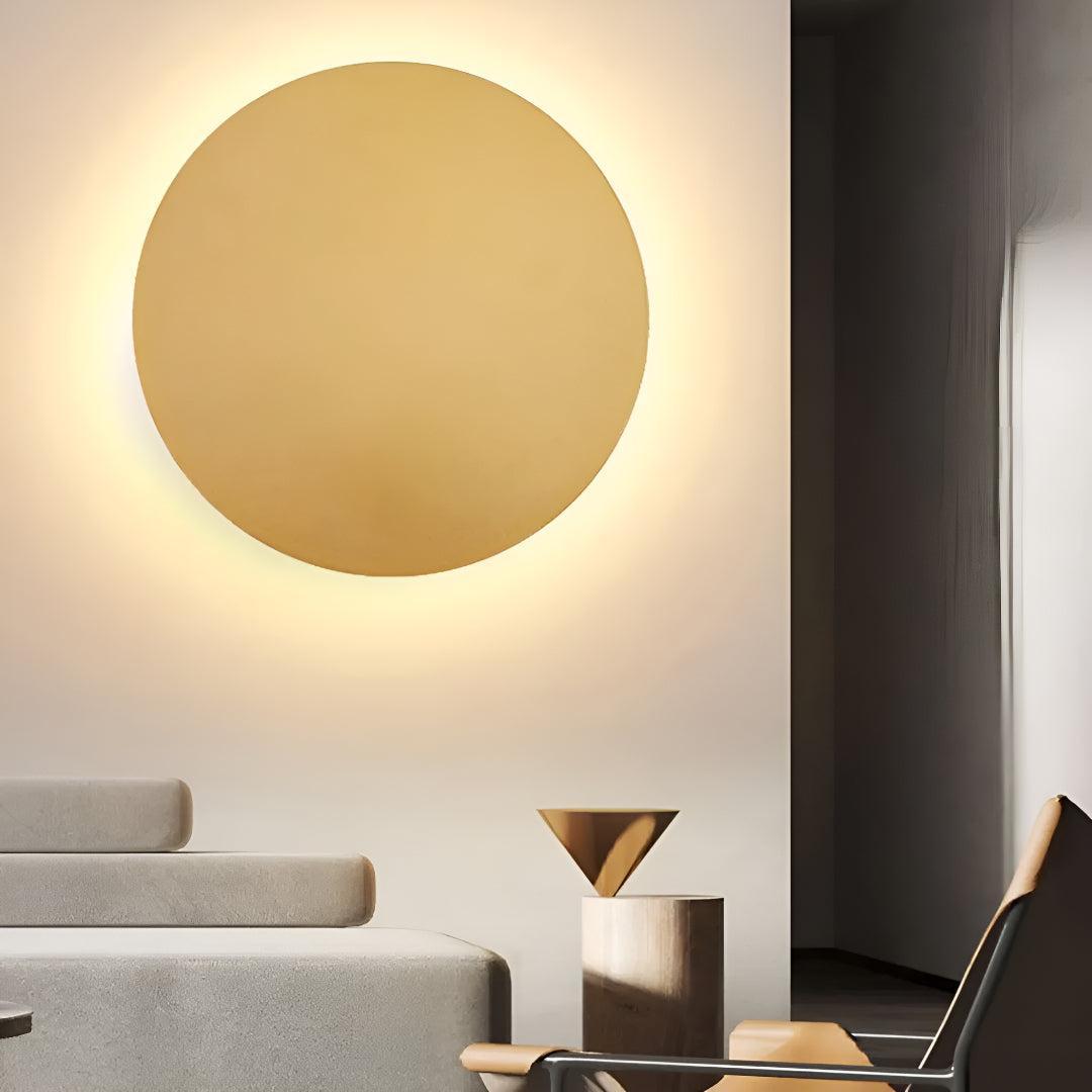 Round LED Wall Light Minimalist with Ambient Halo Glow