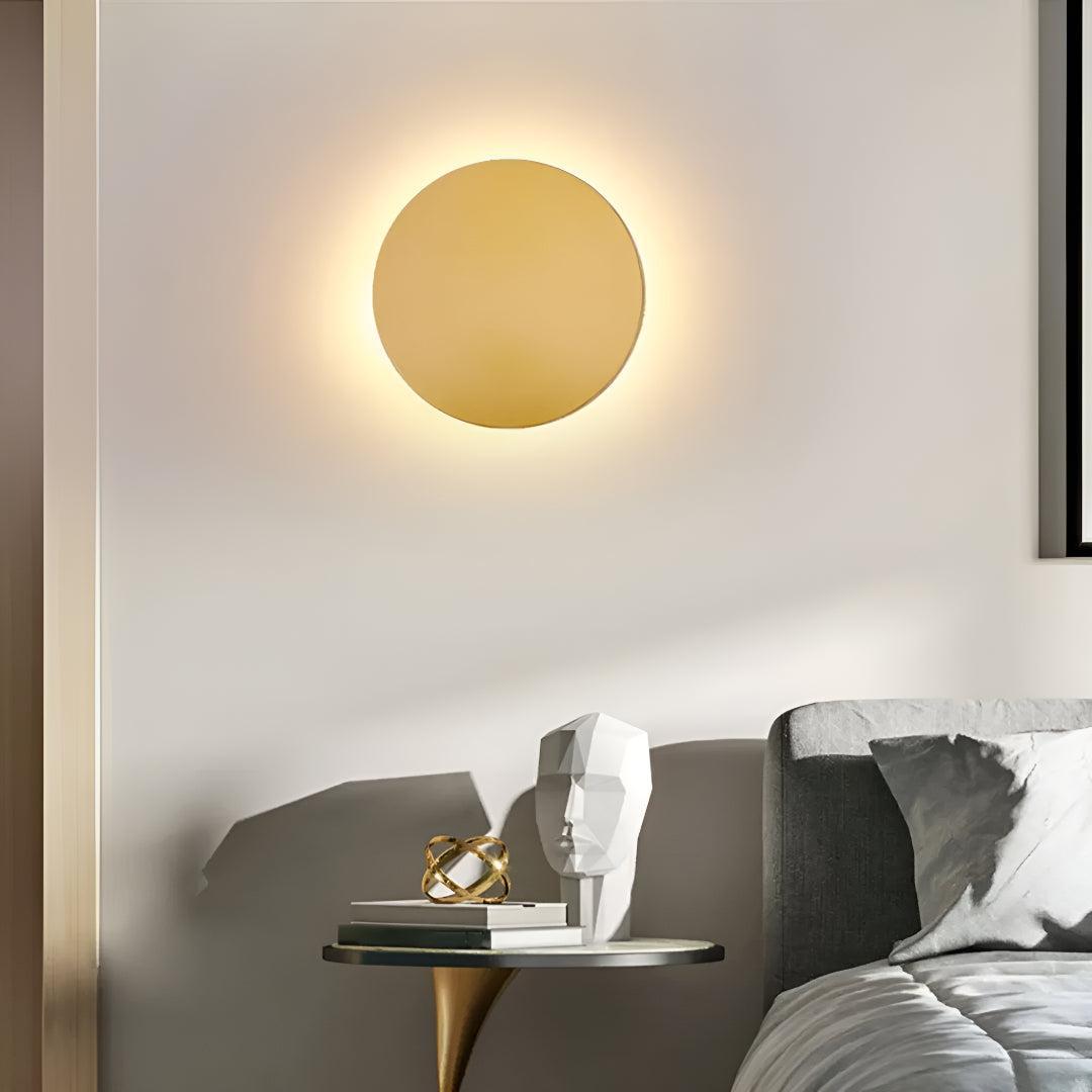Round LED Wall Light Minimalist with Ambient Halo Glow