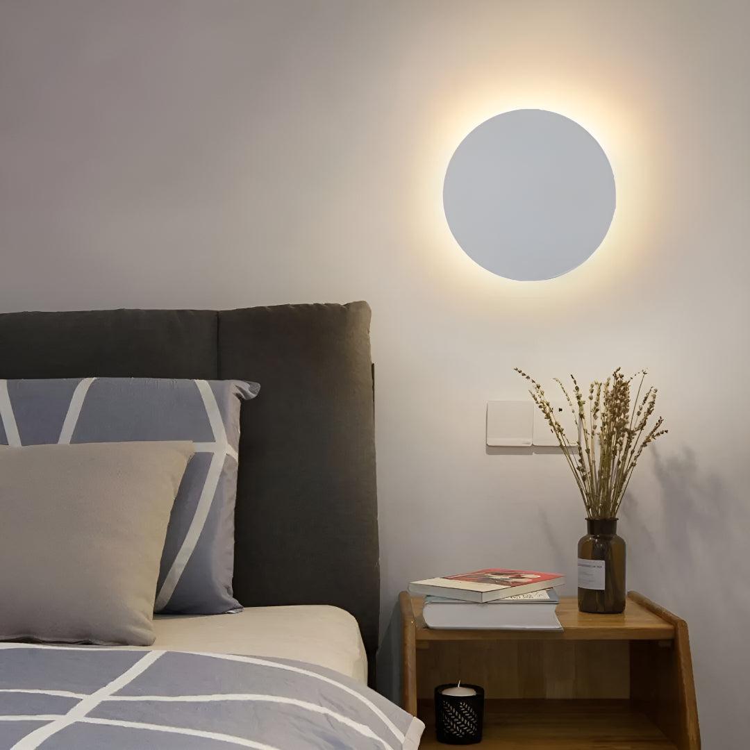 Round LED Wall Light Minimalist with Ambient Halo Glow