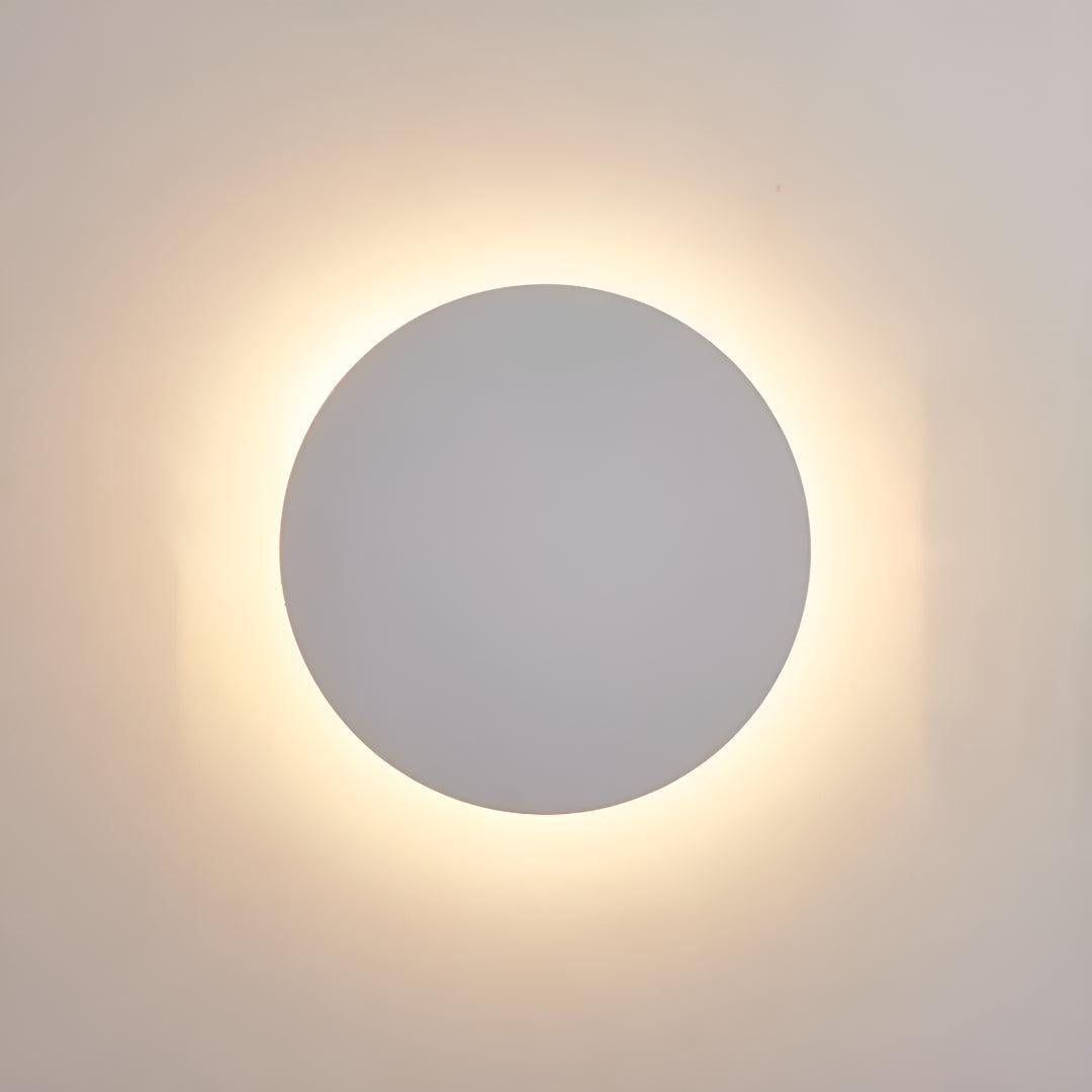Round LED Wall Light Minimalist with Ambient Halo Glow