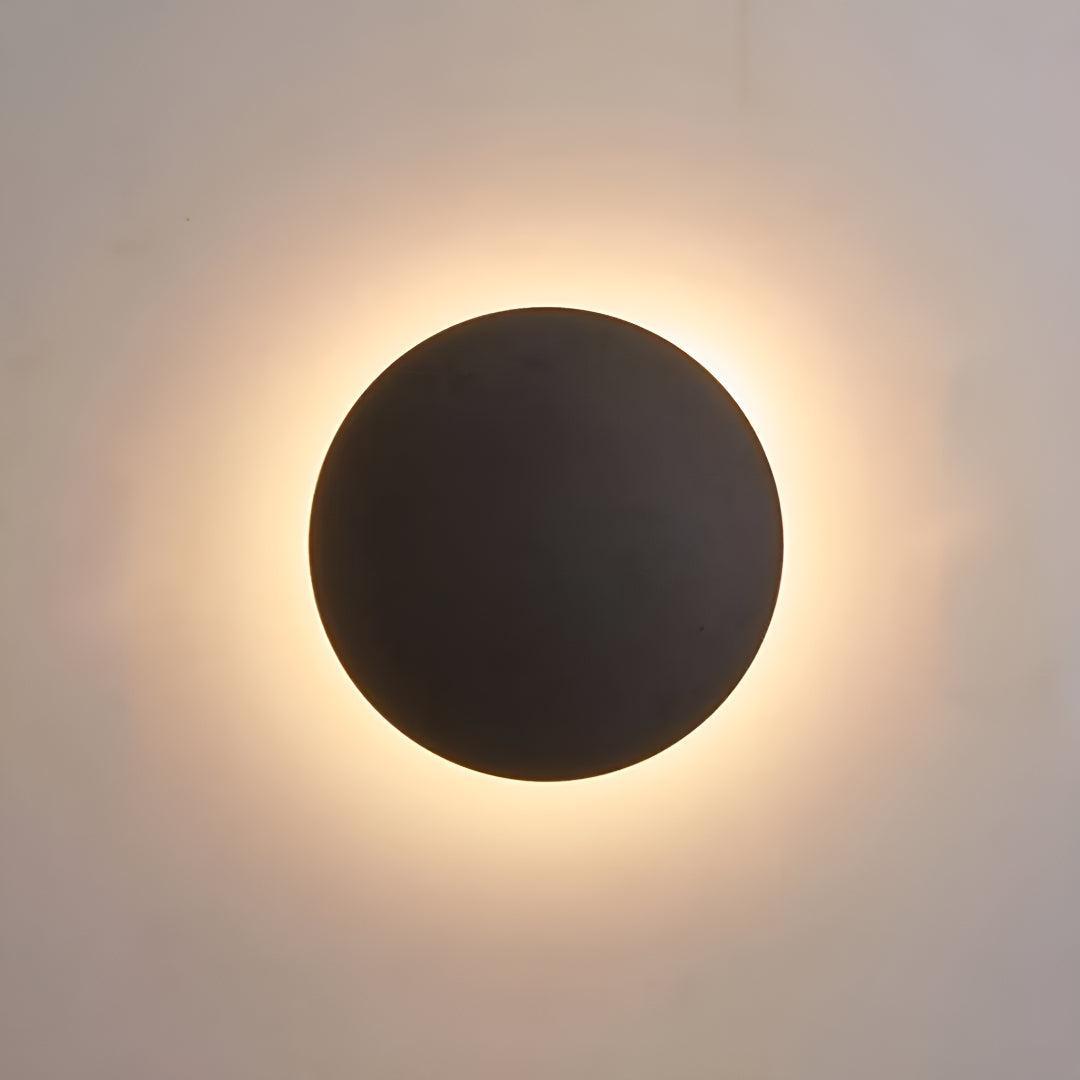 Round LED Wall Light Minimalist with Ambient Halo Glow