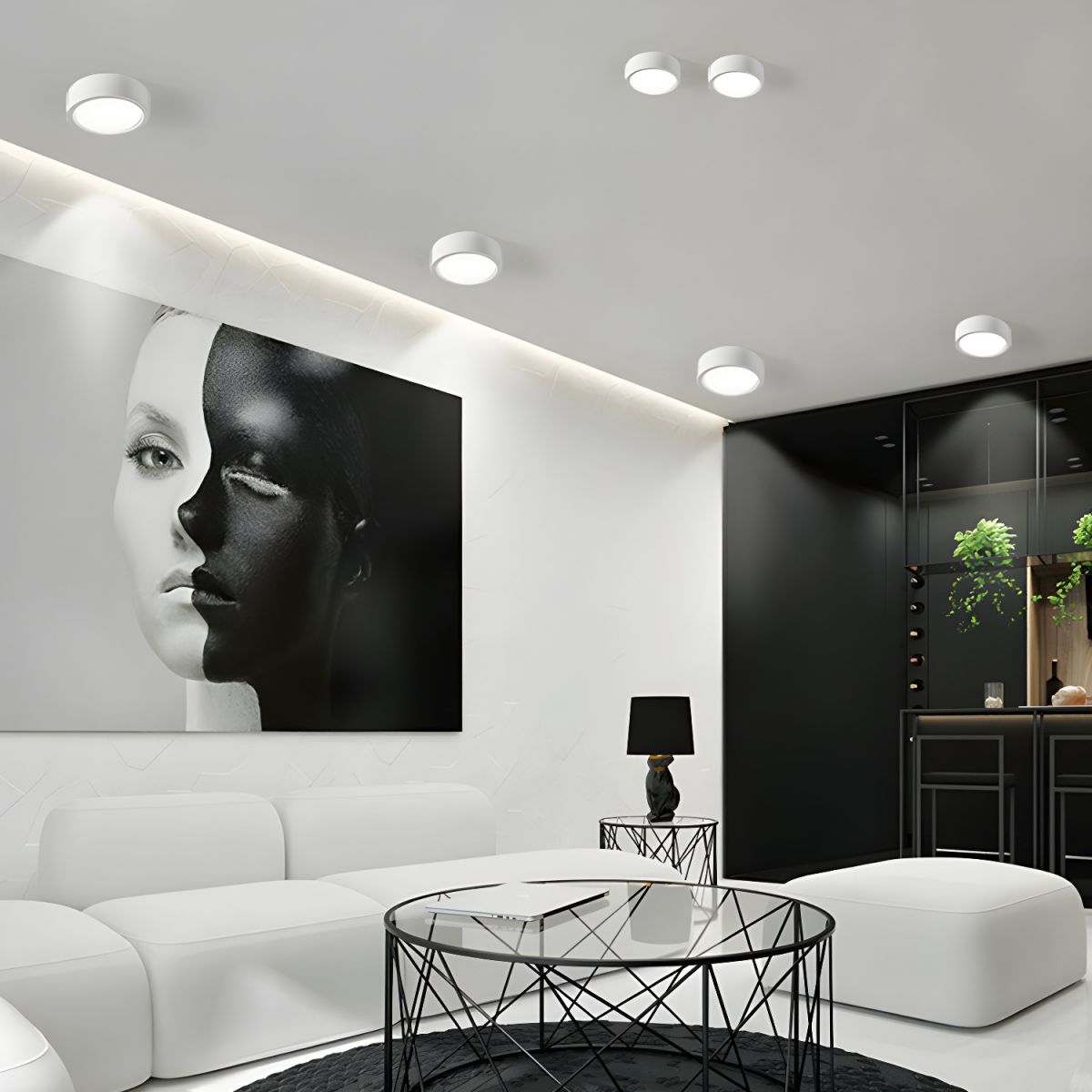 Round Surface Mount LED Ceiling Light Minimalist with Integrated LED