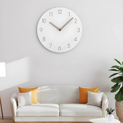 Round Wall Clock Minimalist Silent Movement with Numeric Dial