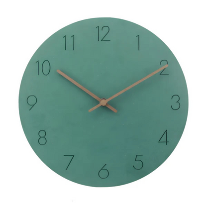 Round Wall Clock Minimalist Silent Movement with Numeric Dial