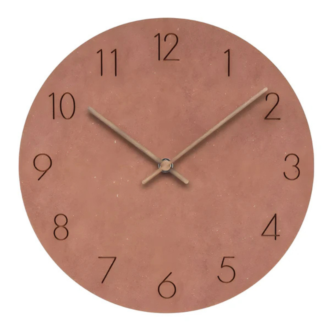 Round Wall Clock Minimalist Silent Movement with Numeric Dial
