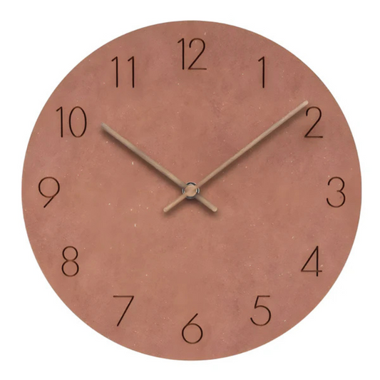 Round Wall Clock Minimalist Silent Movement with Numeric Dial