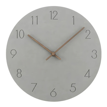 Round Wall Clock Minimalist Silent Movement with Numeric Dial