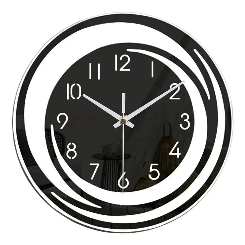 Round Wall Clock Modern Minimalist with Silent Quartz Movement