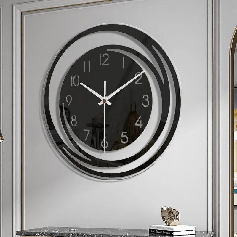 Round Wall Clock Modern Minimalist with Silent Quartz Movement