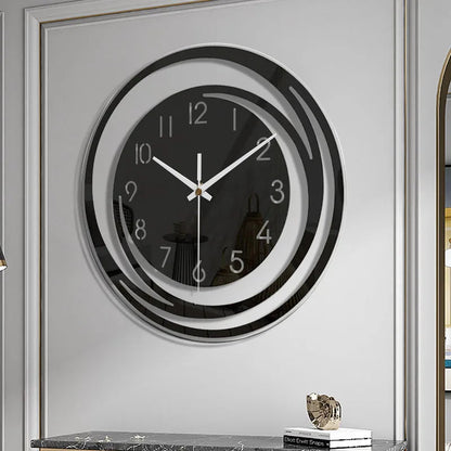 Round Wall Clock Modern Minimalist with Silent Quartz Movement