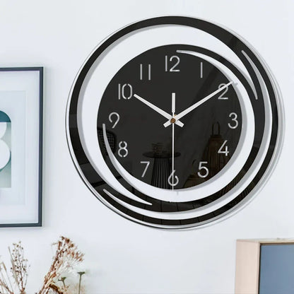 Round Wall Clock Modern Minimalist with Silent Quartz Movement