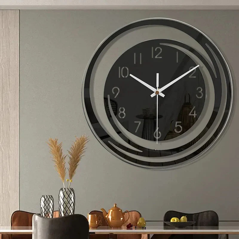 Round Wall Clock Modern Minimalist with Silent Quartz Movement
