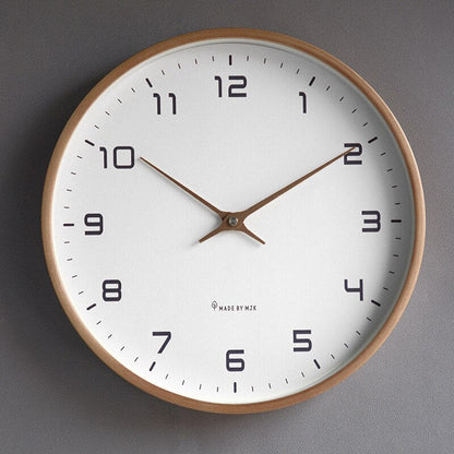 Round Wall Clock Scandinavian Minimalist Design with Quartz Movement