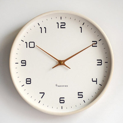 Round Wall Clock Scandinavian Minimalist Design with Quartz Movement