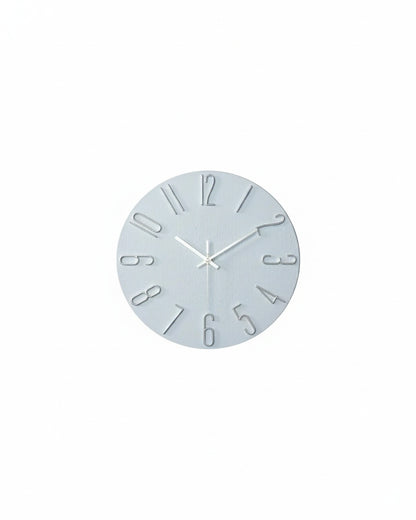 Round Wall Clock with 3D Raised Numbers Minimalist Design