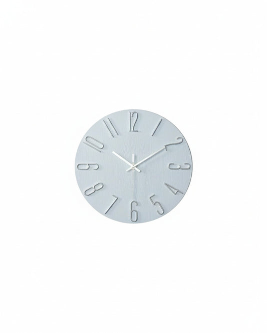 Round Wall Clock with 3D Raised Numbers Minimalist Design