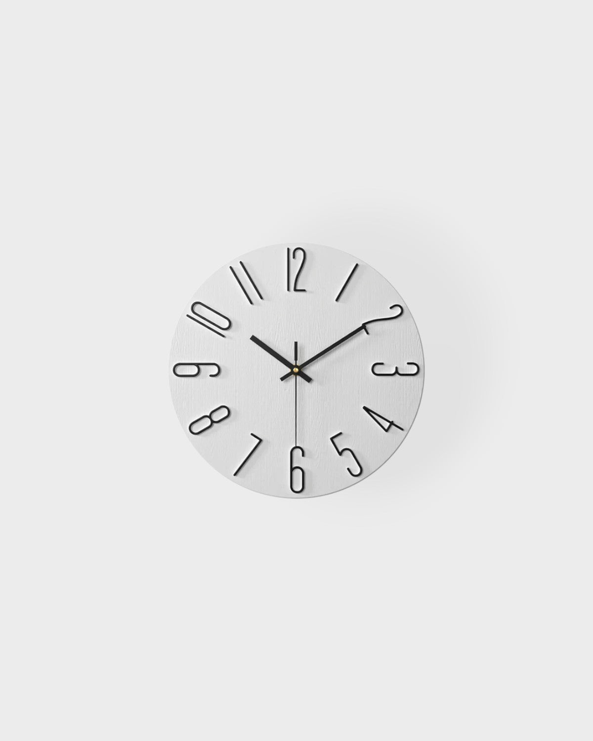 Round Wall Clock with 3D Raised Numbers Minimalist Design