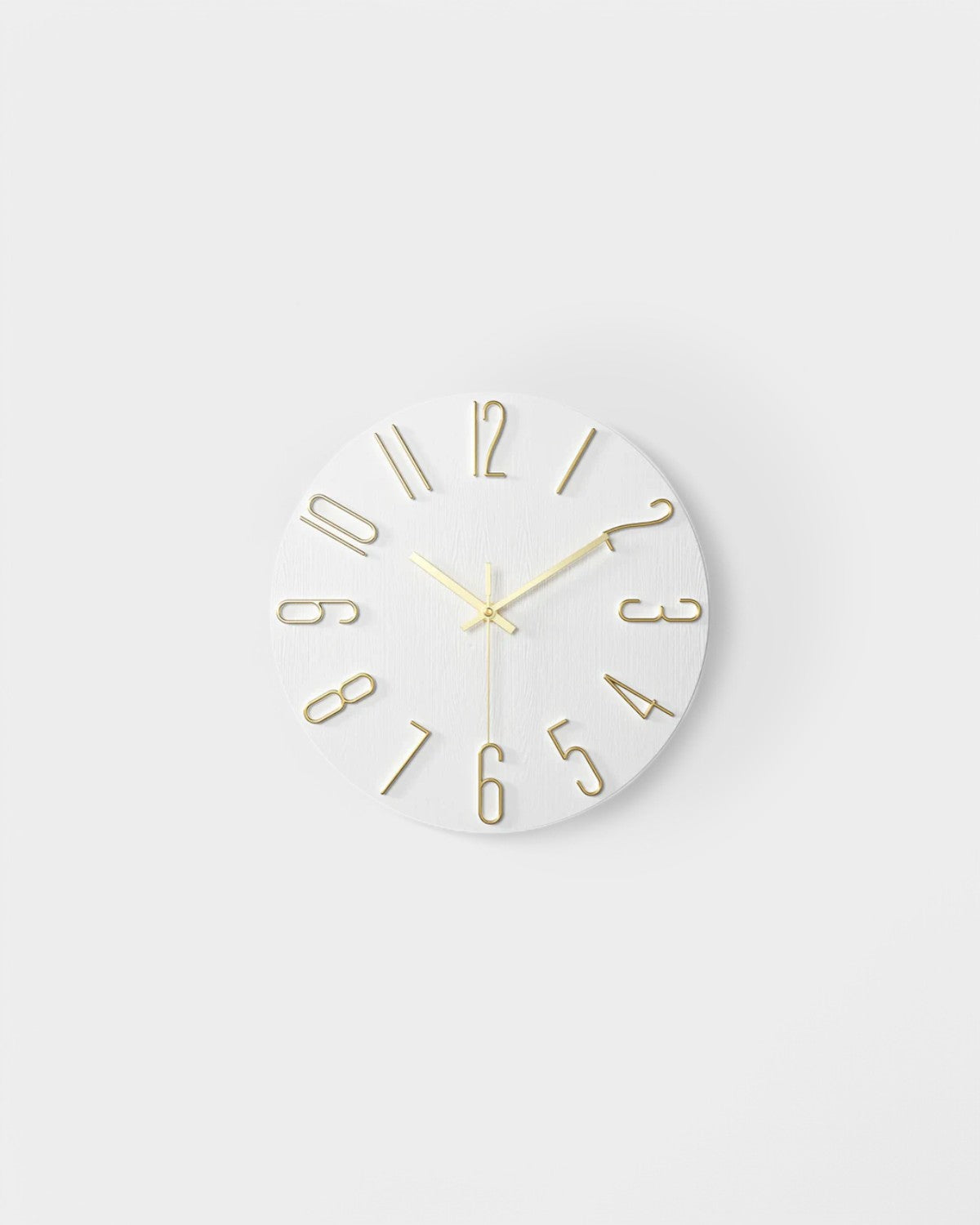 Round Wall Clock with 3D Raised Numbers Minimalist Design
