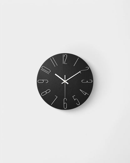 Round Wall Clock with 3D Raised Numbers Minimalist Design
