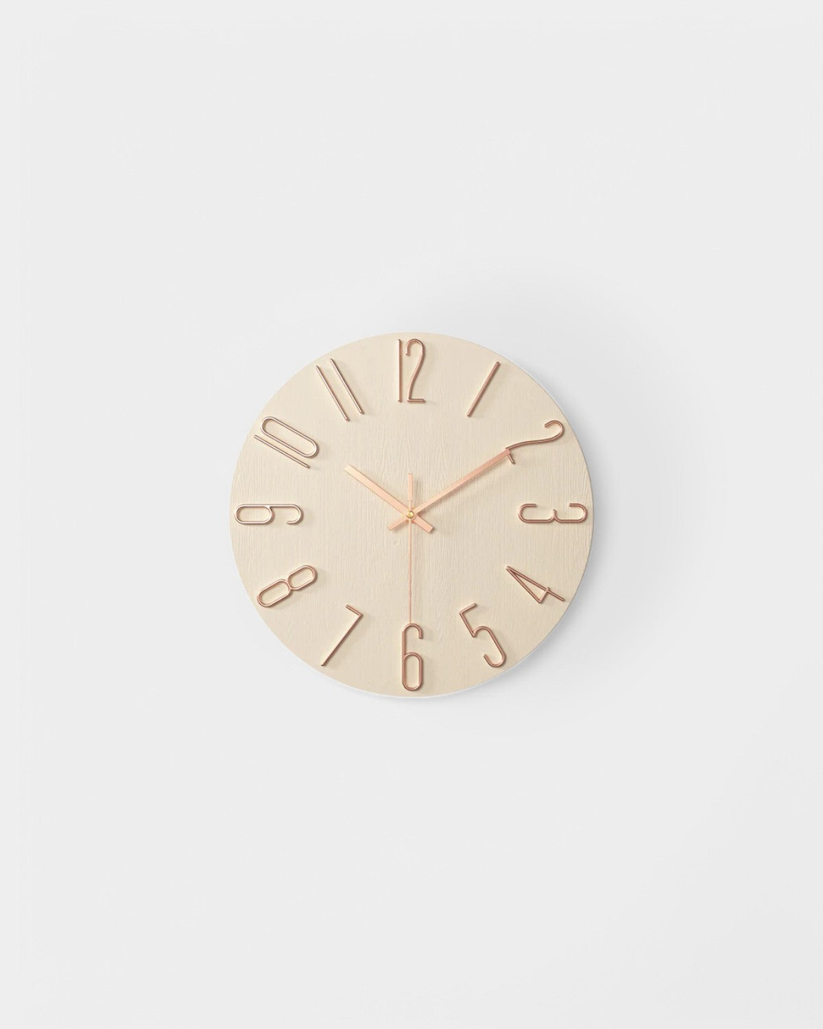 Round Wall Clock with 3D Raised Numbers Minimalist Design