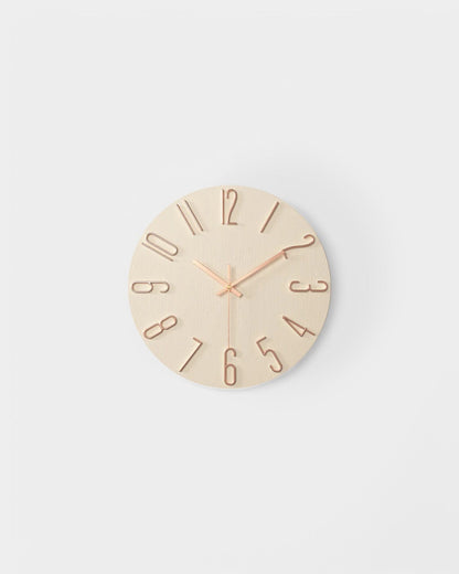 Round Wall Clock with 3D Raised Numbers Minimalist Design