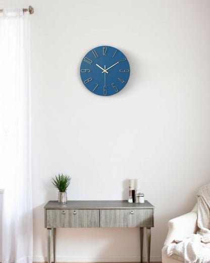 Round Wall Clock with 3D Raised Numbers Minimalist Design