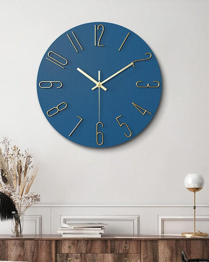 Round Wall Clock with 3D Raised Numbers Minimalist Design