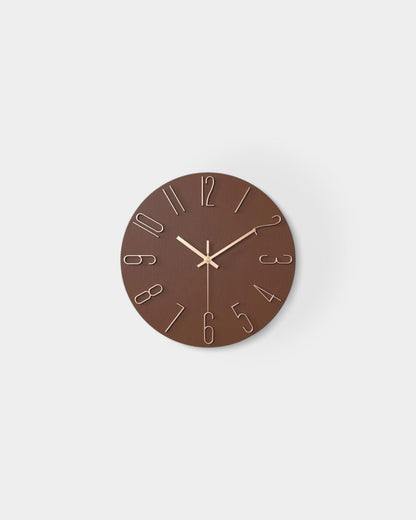 Round Wall Clock with 3D Raised Numbers Minimalist Design