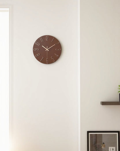 Round Wall Clock with 3D Raised Numbers Minimalist Design