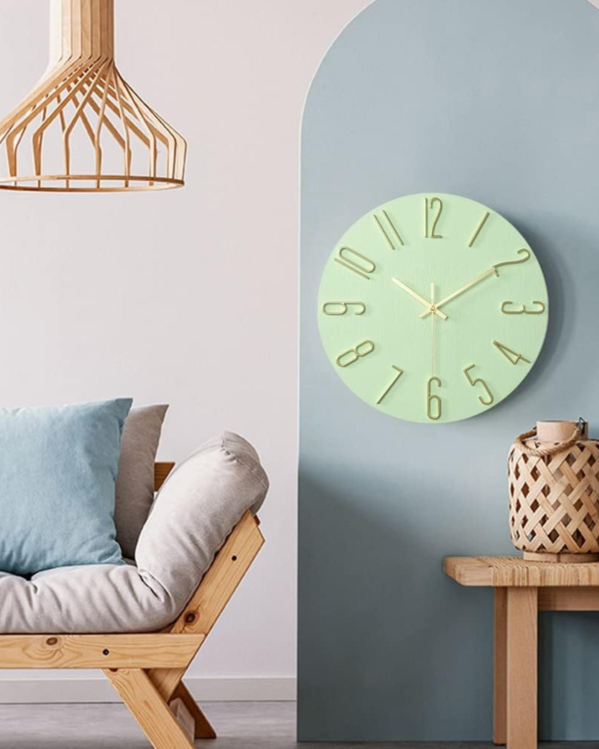 Round Wall Clock with 3D Raised Numbers Minimalist Design
