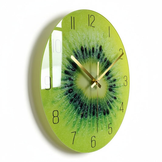 Round Wall Clock with Fruit and Galaxy Print Designs