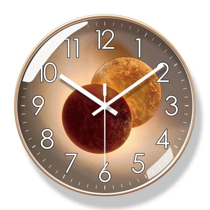 Round Wall Clock with Silent Quartz Movement and Pendulum Disc Design