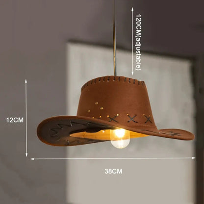 Rural Pendant Lamp with Cowboy Hat Design