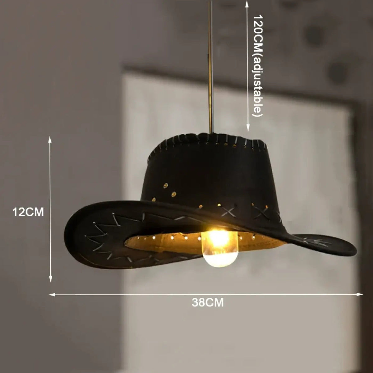 Rural Pendant Lamp with Cowboy Hat Design