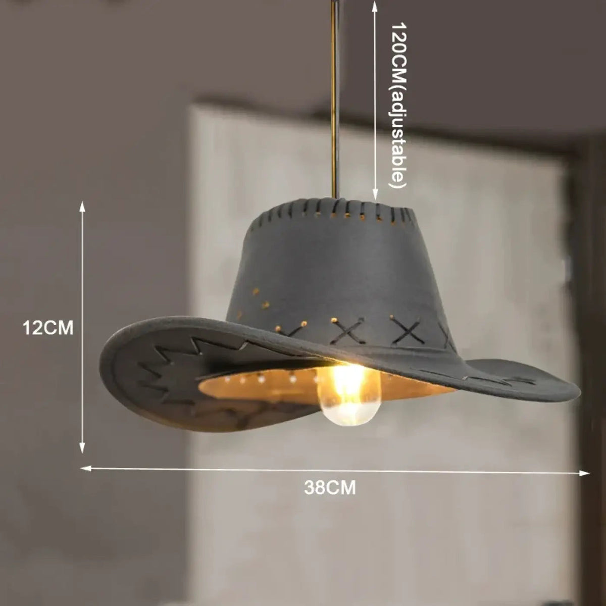 Rural Pendant Lamp with Cowboy Hat Design