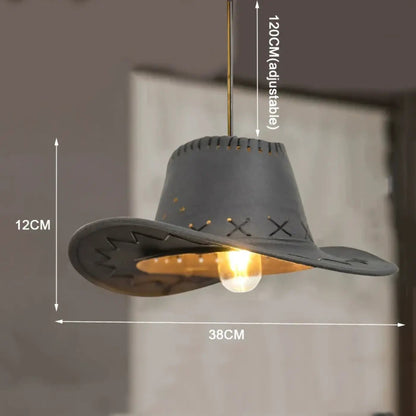 Rural Pendant Lamp with Cowboy Hat Design
