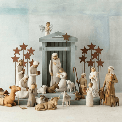 Rustic Christmas Nativity Set with 20 Pieces
