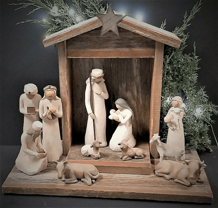 Rustic Christmas Nativity Set with 20 Pieces