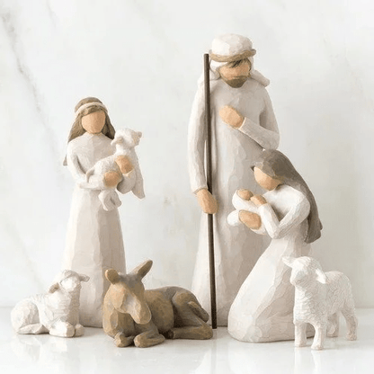 Rustic Christmas Nativity Set with 20 Pieces