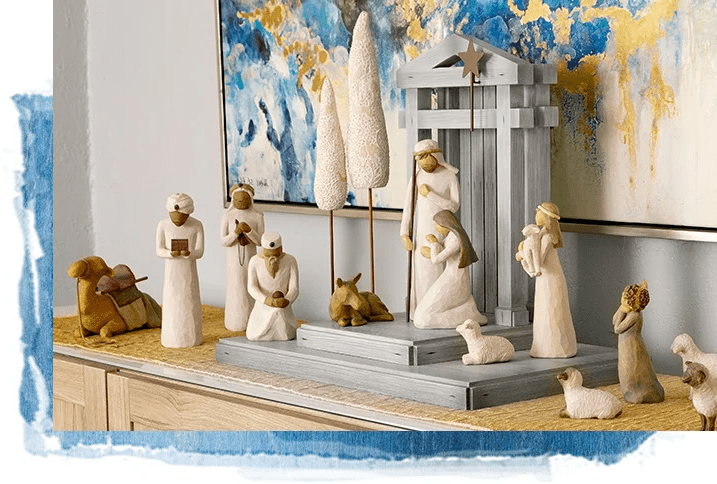 Rustic Christmas Nativity Set with 20 Pieces