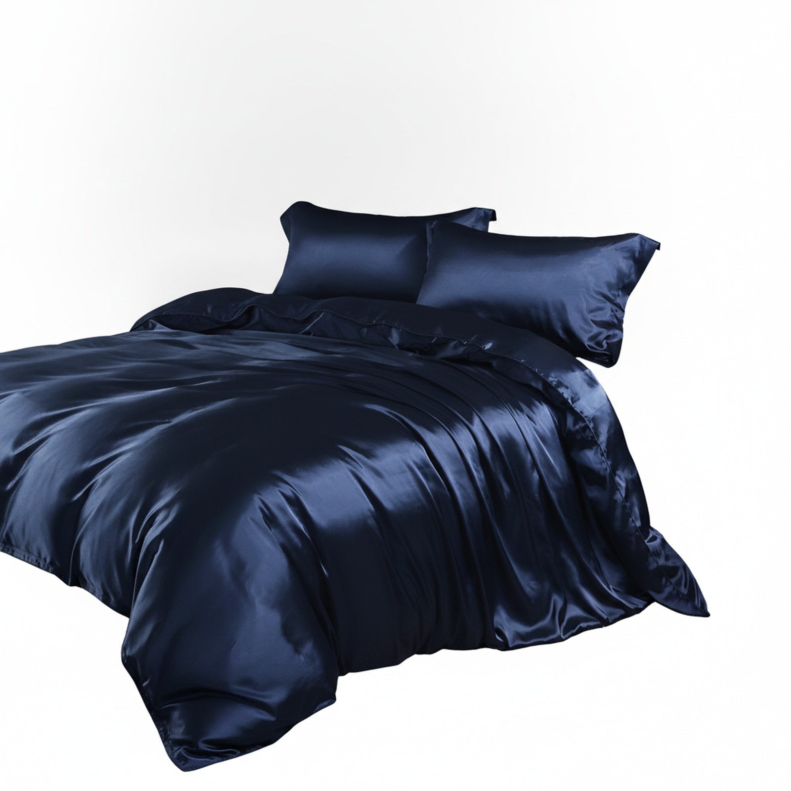 Satin Duvet Cover Set with 2 Pillowcases, Glossy Finish