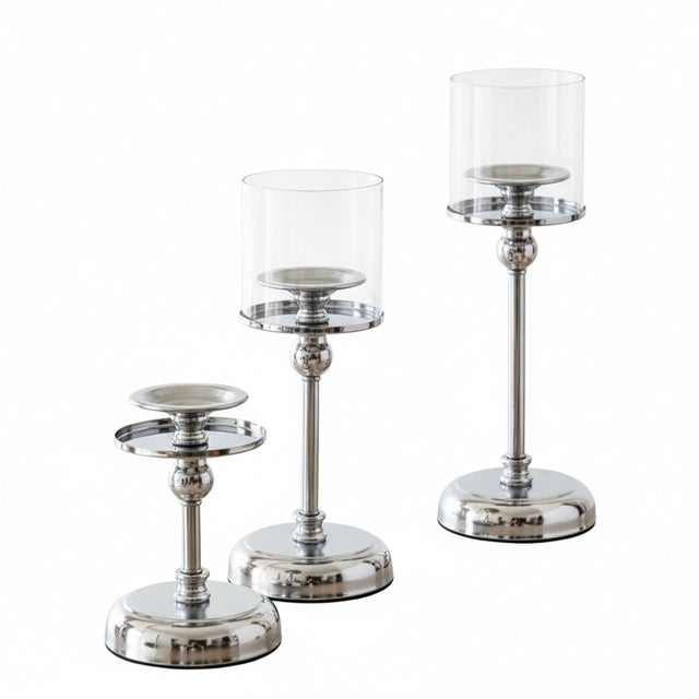 Scandinavian Candle Holder with Glass Shade