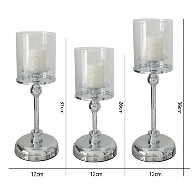 Scandinavian Candle Holder with Glass Shade