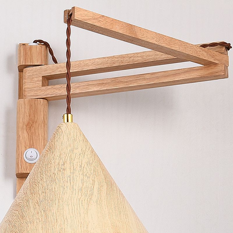 Scandinavian Wall Lamp with Adjustable Swing Arm and Cone Shade
