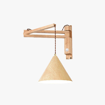 Scandinavian Wall Lamp with Adjustable Swing Arm and Cone Shade