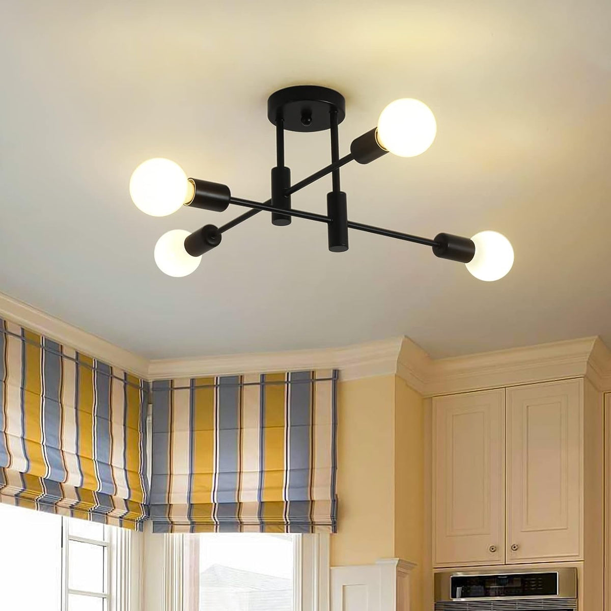 Semi-Flush Ceiling Lamp Modern Sputnik Style with Multi-Arm Design