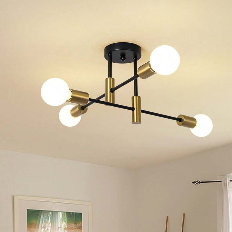 Semi-Flush Ceiling Lamp Modern Sputnik Style with Multi-Arm Design