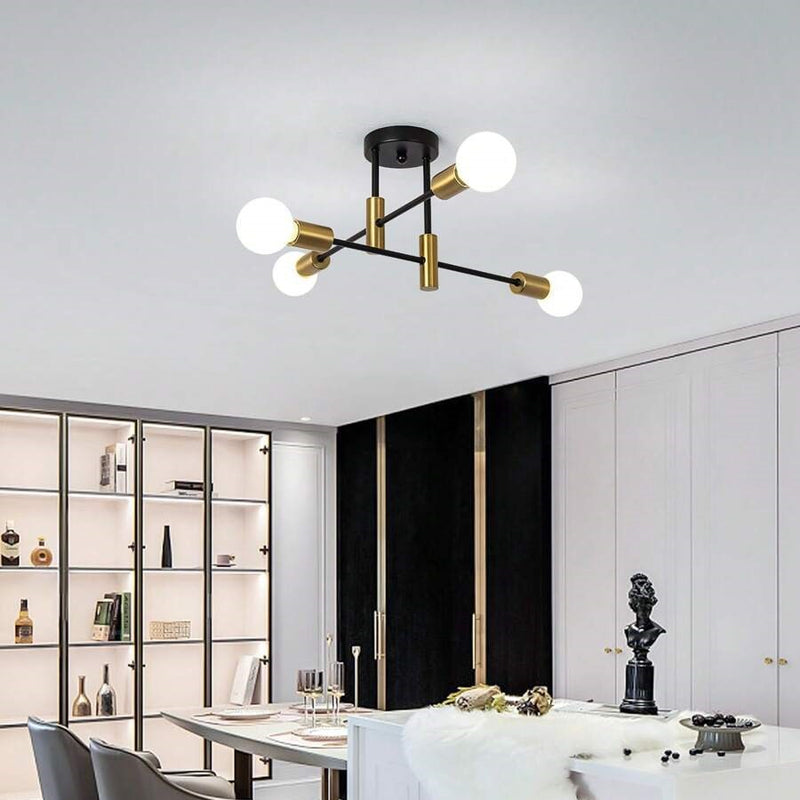 Semi-Flush Ceiling Lamp Modern Sputnik Style with Multi-Arm Design