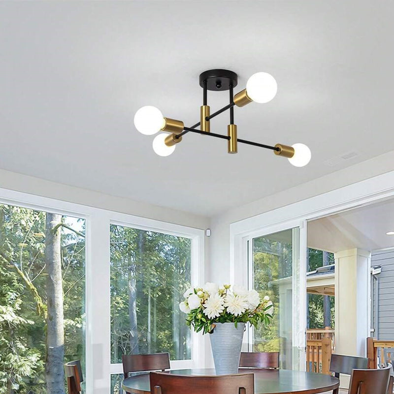 Semi-Flush Ceiling Lamp Modern Sputnik Style with Multi-Arm Design
