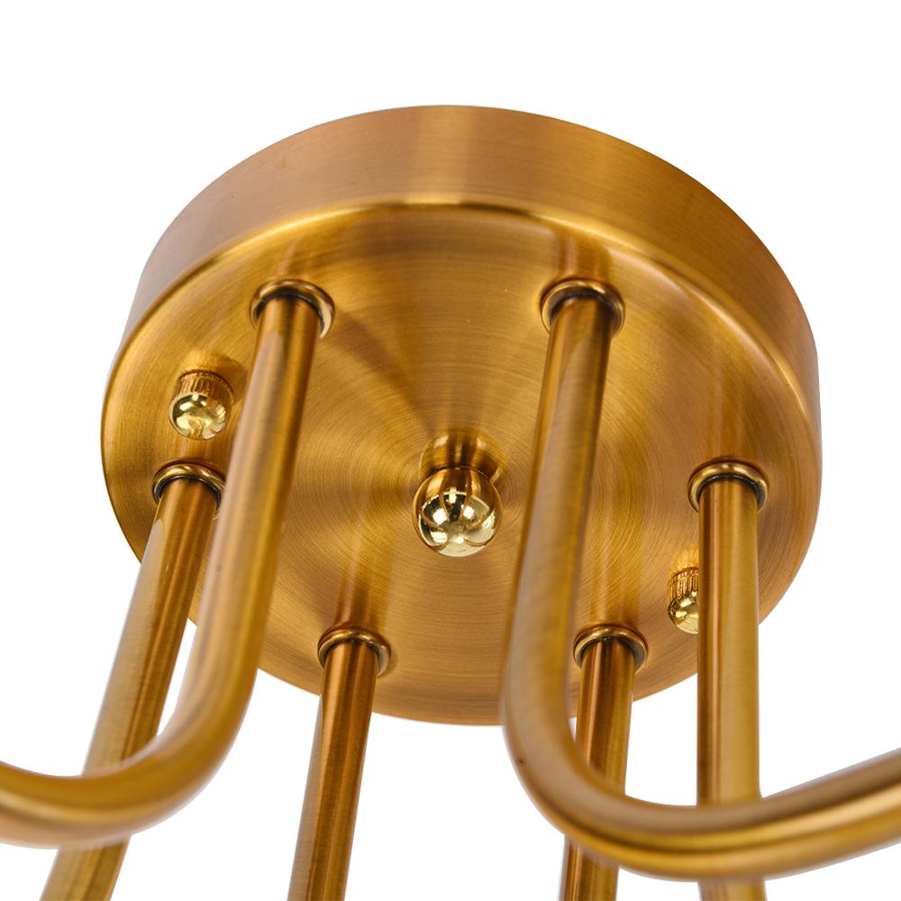Semi Flush Ceiling Light Industrial Sputnik Style with 8 Bulb Sockets